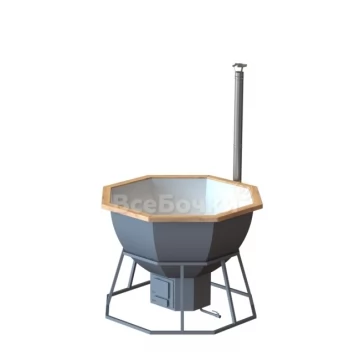 Банный чан с печью с водяной рубашкой (контуром) 8 граней